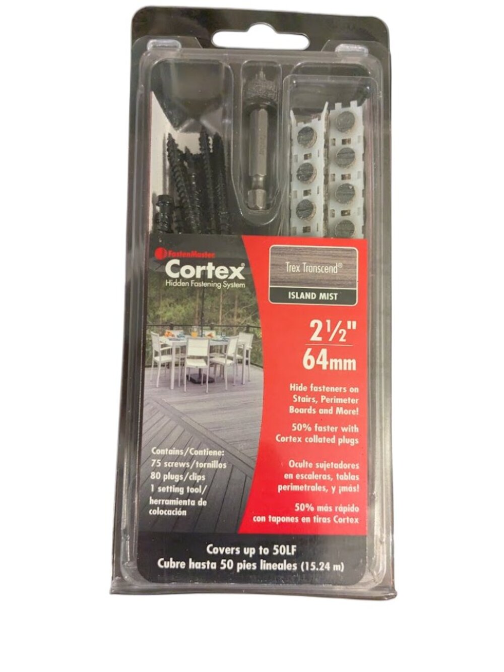 FastenMaster Cortex Trex Transcend 2-1/2" Hidden Fastener Kit 75ct